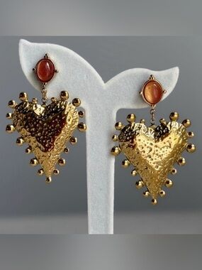 Sacred Heart Statement Earrings Vintage Inspired